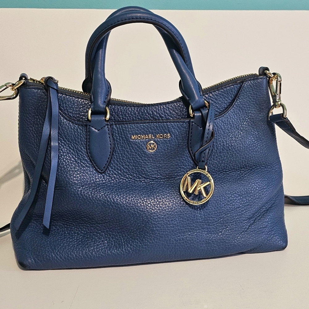 Michael Kors Collins Blue Crossbody Bag MK Elegant High Quality Leather Stylish